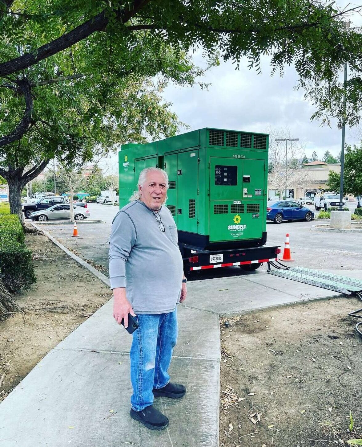 Portable generator setup for commercial backup power in Orange County by Beckler Electric